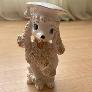Spaghetti Poodle Dog Figurine with a Graduation Cap made in Japan Vintage